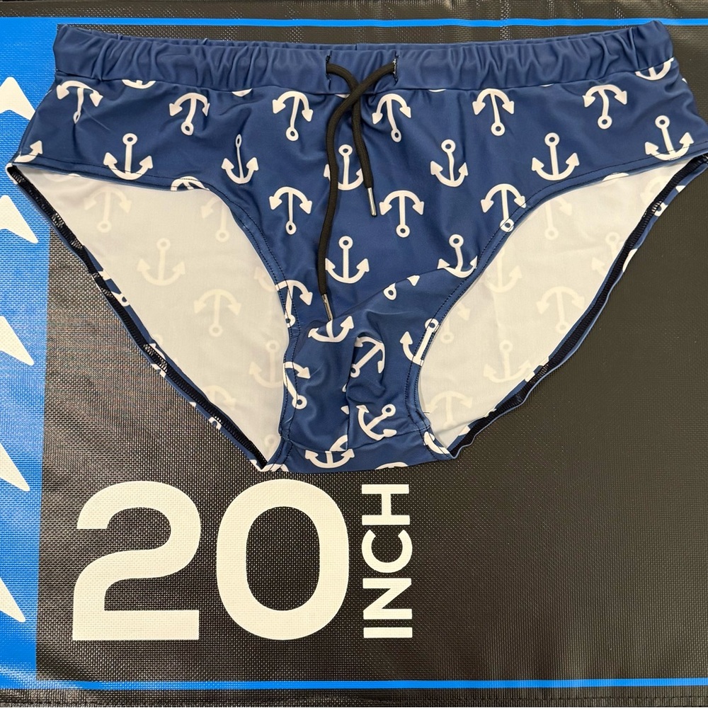 Swish Embassy - Nautical Blue Anchor Swim Trunks